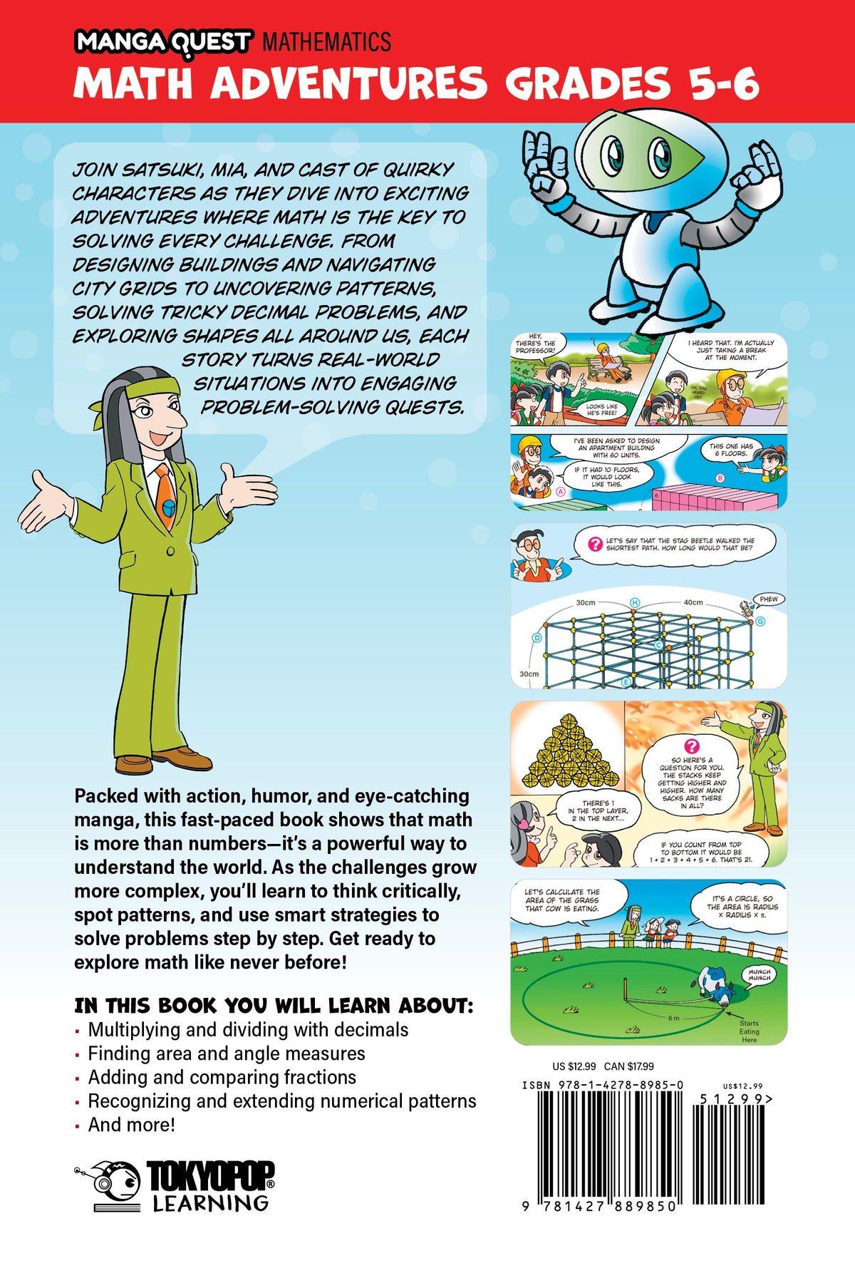 Manga Quest Mathematics: Math Adventures for Grades 5–6: The Fun Way to Learn About Fractions, Decimals, and More!